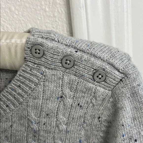 Talbots Gray Cable Knit Sweater with Button Detail - Size Small - Picture 4 of 5